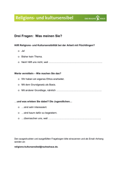 Drei Fragen: Was meinen Sie?