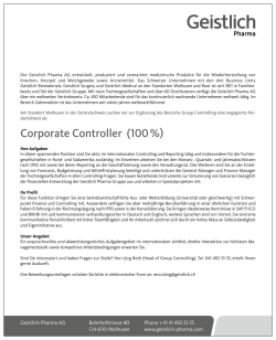 Corporate Controller (100 %)