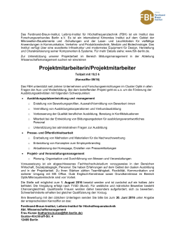 Projektmitarbeiter - Forschungsverbund Berlin