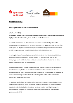 Pressemitteilung - Friedrich Schütt + Sohn Baugesellschaft mbH