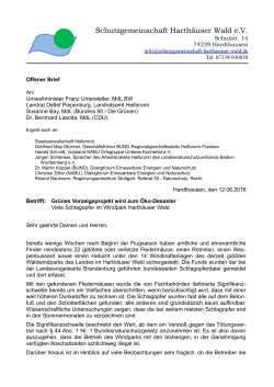 offener Brief - Schutzgemeinschaft Harthäuser Wald e.V.