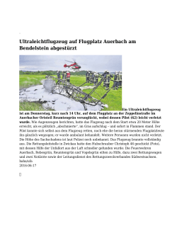 Ultraleichtflugzeug auf Flugplatz Auerbach am Bendelstein abgestürzt