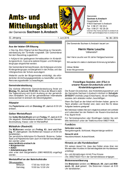 Amts - Gemeinde Sachsen b. Ansbach