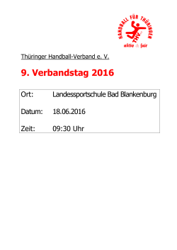 9. Verbandstag 2016 - Thüringer Handball