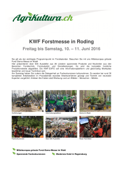 Detailprogramm KWF Forstmesse Roding