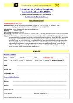 Nennungsformular - Pferdezuchtverein Freudenberg