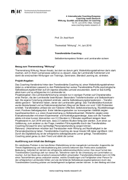 Transferstärke-Coaching - Coaching meets Research
