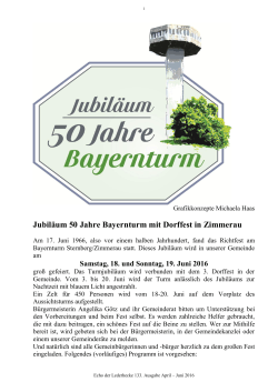Jubiläum 50 Jahre Bayernturm mit Dorffest in Zimmerau