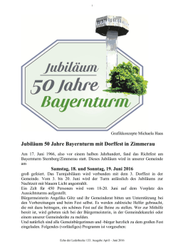 Jubil&auml;um 50 Jahre Bayernturm mit Dorffest in Zimmerau
