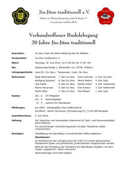 Verbandsoffener Budolehrgang 20 Jahre Jiu