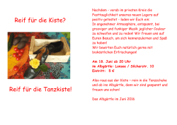 Reif für die Kiste? Reif für die Tanzkiste!