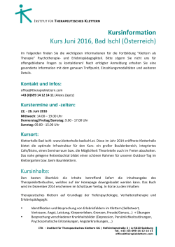 Info-PDF - Institut für Therapeutisches Klettern