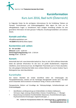 Info-PDF - Institut f&uuml;r Therapeutisches Klettern
