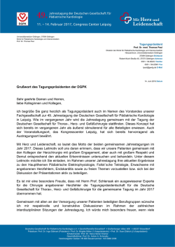 Grusswort - Deutsche Gesellschaft für Pädiatrische Kardiologie