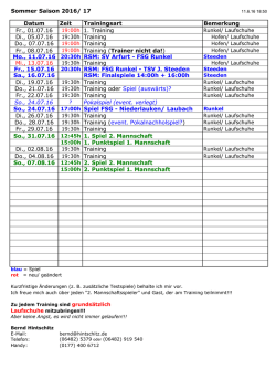 Trainingsplan 2016/17 Sommer - FSG