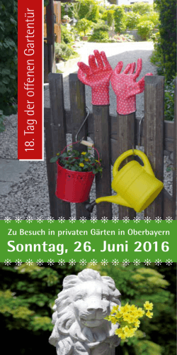 Flyer Tag der offenen Gartentuer Oberbayern 2016