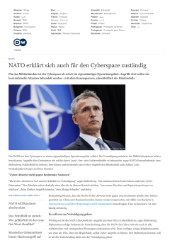 NATO erklärt sich auch für den Cyberspace - cyber