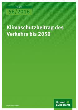Klimaschutzbeitrag des Verkehrs bis 2050