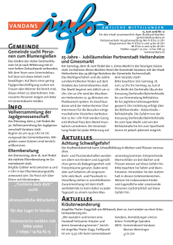 Gemeindeblatt, Juni 2016