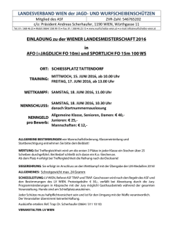 Einladung Wr. LM AFO / FO - Landesverband Wien der Jagd