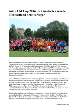 intan EM Cup 2016: In Osnabrück wurde Deutschland