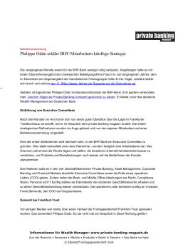 Philippe Oddo erklärt BHF-Mitarbeitern künftige Strategie
