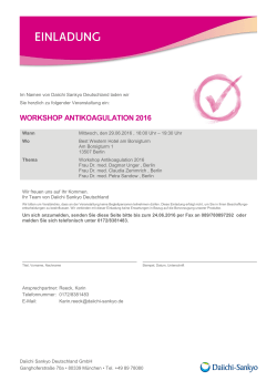 Workshop Antikoagulation 2016