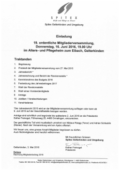 Einladung - Spitex Gelterkinden