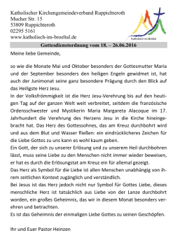 Gottesdienstordnung 18.