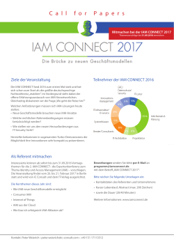 C allfor P apers - iam connect 2016