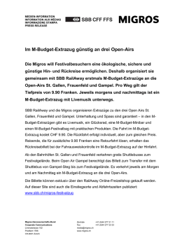 Im M-Budget-Extrazug g&uuml;nstig an drei Open-Airs