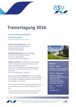 Trainertagung 2016 - Bayerischer Schwimmverband