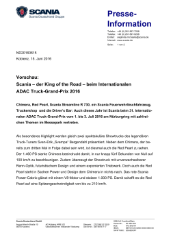 Vorschau: Scania beim Internationalen ADAC Truck-Grand