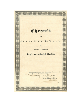 Chronik der Bürgermeisterei Wassenberg von 1814