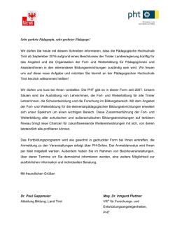 Erstinformation Elementarpädagogik