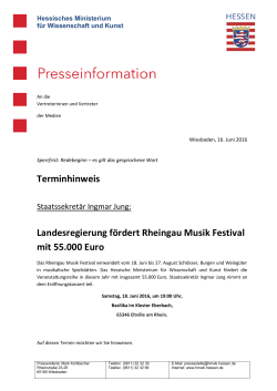 Informationen zum Rheingau Musik Festival