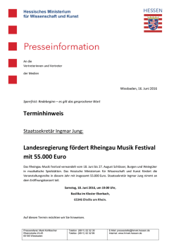 Informationen zum Rheingau Musik Festival