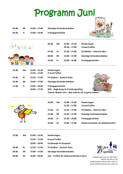 Programm Juni - Mütterzentrum Bern West