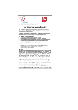 eine Psychologin / einen Psychologen mit Diplom