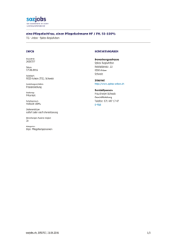 eine Pflegefachfrau, einen Pflegefachmann HF / FH, 50