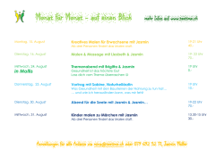 Monat für Monat - auf einen Blick mehr Infos auf www.teetime.ch