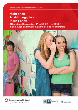Handzettel &ndash; Nicht ohne Ausbildungsplatz in die Ferien!