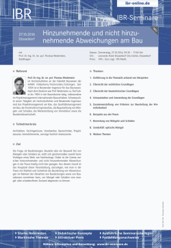Hinzunehmende und nicht hinzu - nehmende Abweichungen am