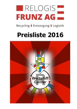 Preisliste 2016 - Relogis Frunz AG