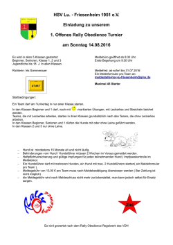 Einladung RallyO Turnier 2016