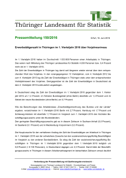 Pressemitteilung 150/2016 - Thüringer Landesamt für Statistik