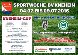 Dienstag 05.07.16: 19:00 Uhr