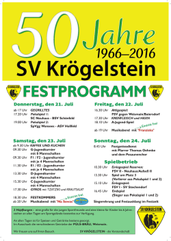 Donnerstag, den 21. Juli Fr ag, den 21. Juli Freit ag, den 22. Juli ag