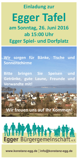Egger Tafel - Egger B&uuml;rgergemeinschaft eV 2016