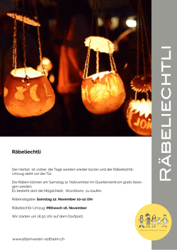Räbeliechtli - Elternverein Veltheim